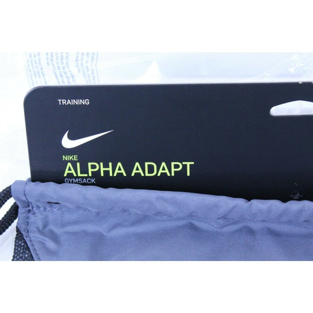 Nike Unisex Training Alpha Adapt Gym Sack Steel Grey / Black Outside Zip Pocket - Picture 5 of 9